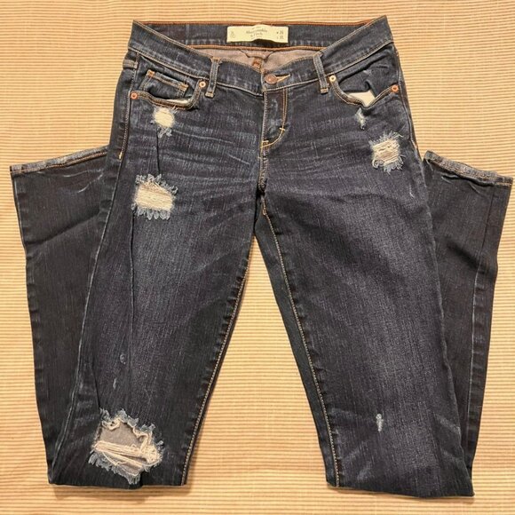 Abercrombie Erin Jeans | W26 L35 | Perfect Stretch Dark Wash - Picture 1 of 4
